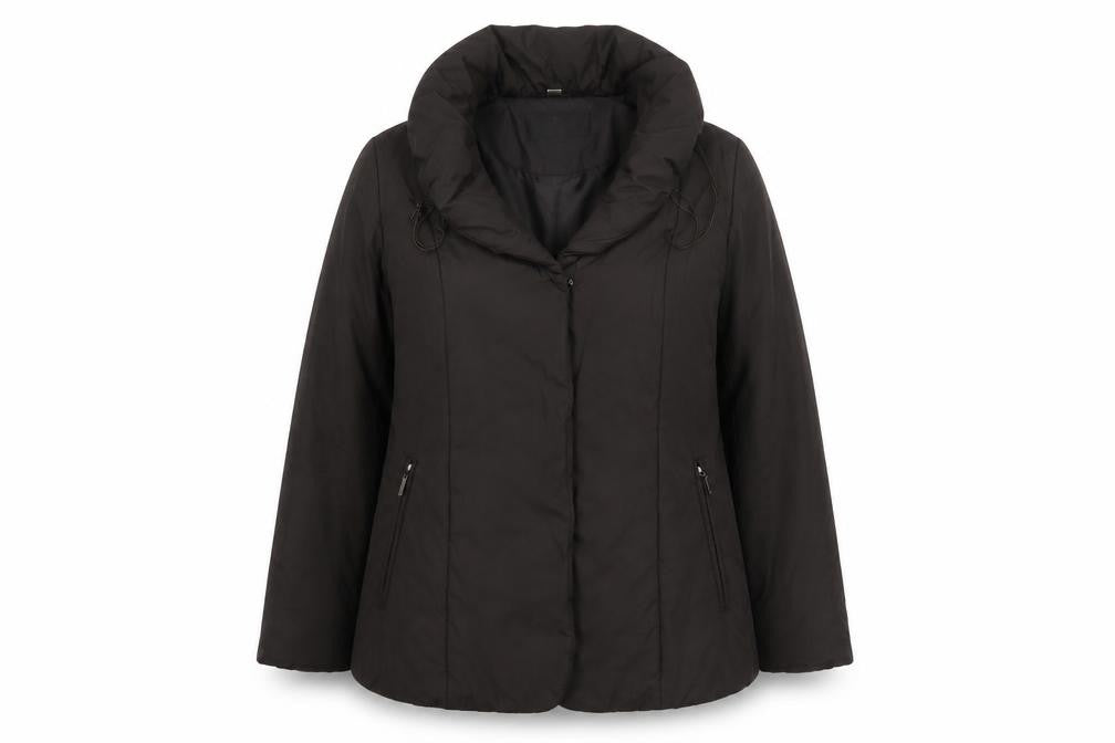 Front view of David Barry women’s brown, size UK 12, puffer jacket winter coat