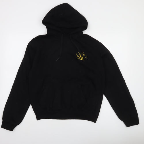 B&C Collection Unisex Black Small Pullover Hoodie with Bee Embroidery