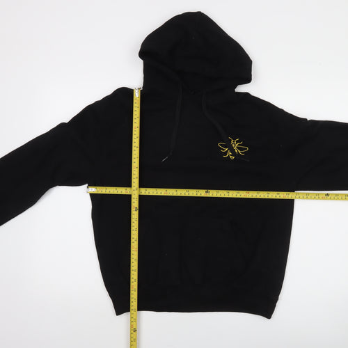 B&C Collection Unisex Black Small Pullover Hoodie with Bee Embroidery