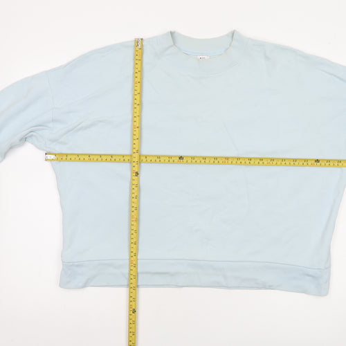 Kin Women’s Light Blue Cotton Crew Neck Pullover Sweatshirt Size M