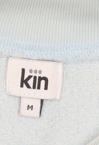 Kin Women’s Light Blue Cotton Crew Neck Pullover Sweatshirt Size M