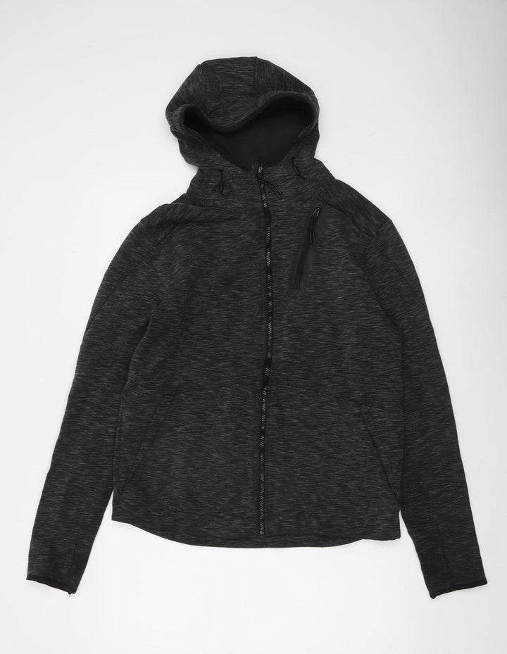 Champion Men's Black Full Zip Hoodie Size M Athletic Fit