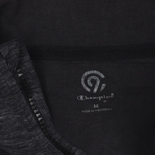 Champion Men's Black Full Zip Hoodie Size M Athletic Fit