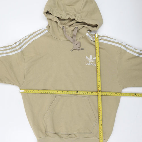 Adidas Women Beige Pullover Hoodie Size 12 Cotton Blend
