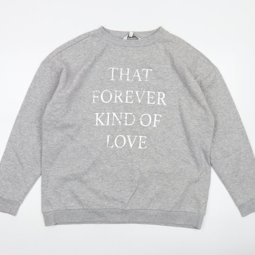 Amara Reya Women's Grey Graphic Print Sweatshirt UK 18