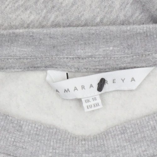 Amara Reya Women's Grey Graphic Print Sweatshirt UK 18