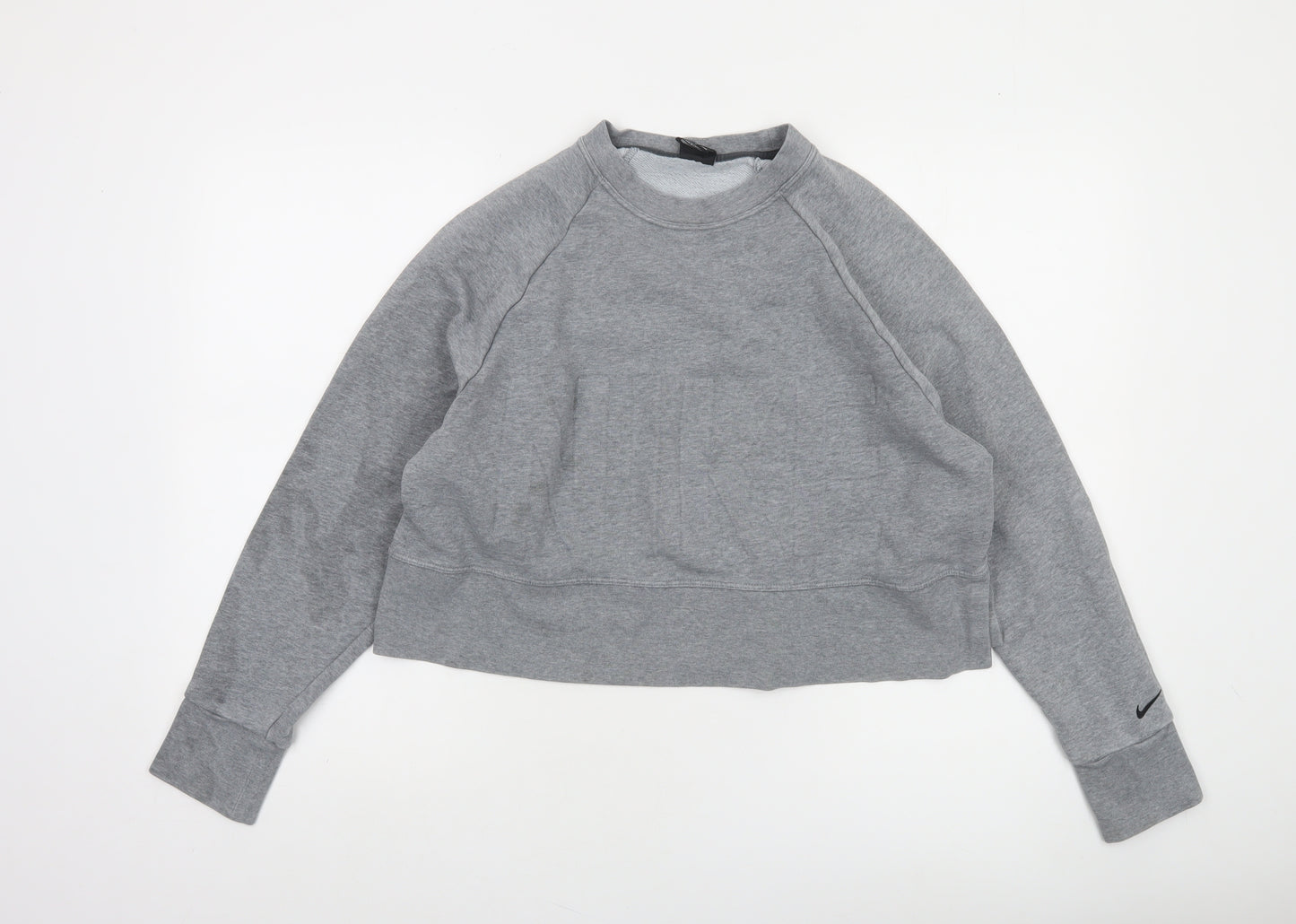 Nike Womens Grey Dri-FIT Pullover Sweatshirt Medium Athletic Fit