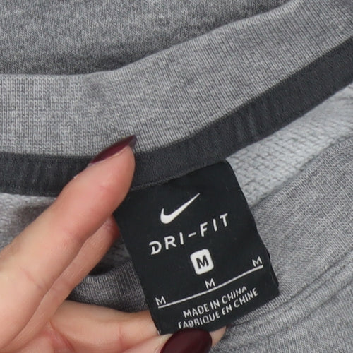 Nike Womens Grey Dri-FIT Pullover Sweatshirt Medium Athletic Fit