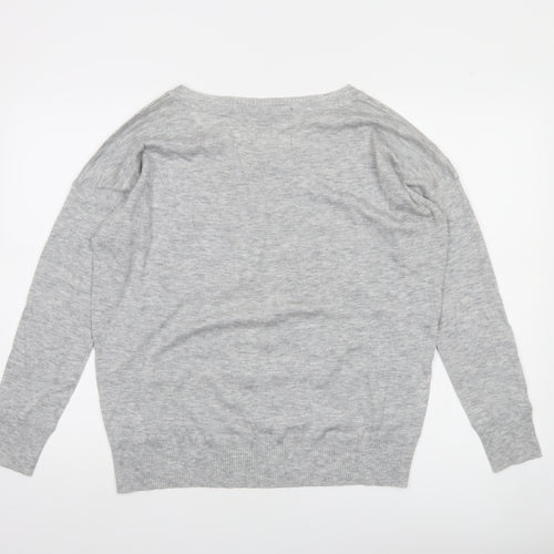 French Connection Women's Grey L Knit Crew Neck Pullover Jumper