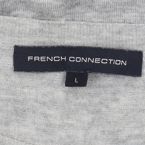 French Connection Women's Grey L Knit Crew Neck Pullover Jumper