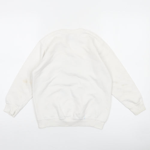 Absolute Cult Girls White Wicked Friends Graphic Pullover Sweatshirt M