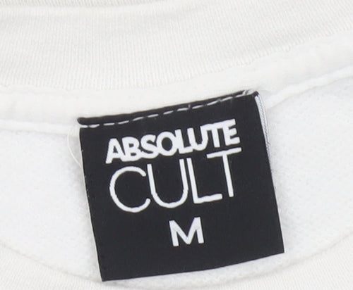 Absolute Cult Girls White Wicked Friends Graphic Pullover Sweatshirt M