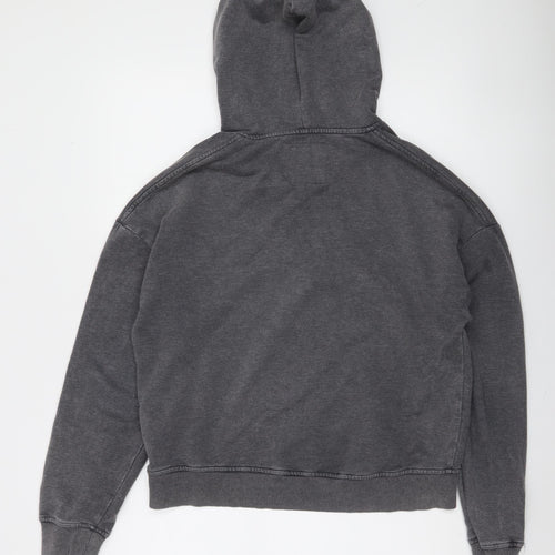 Hollister Women’s Dark Grey Small Pullover Hoodie with Logo Print