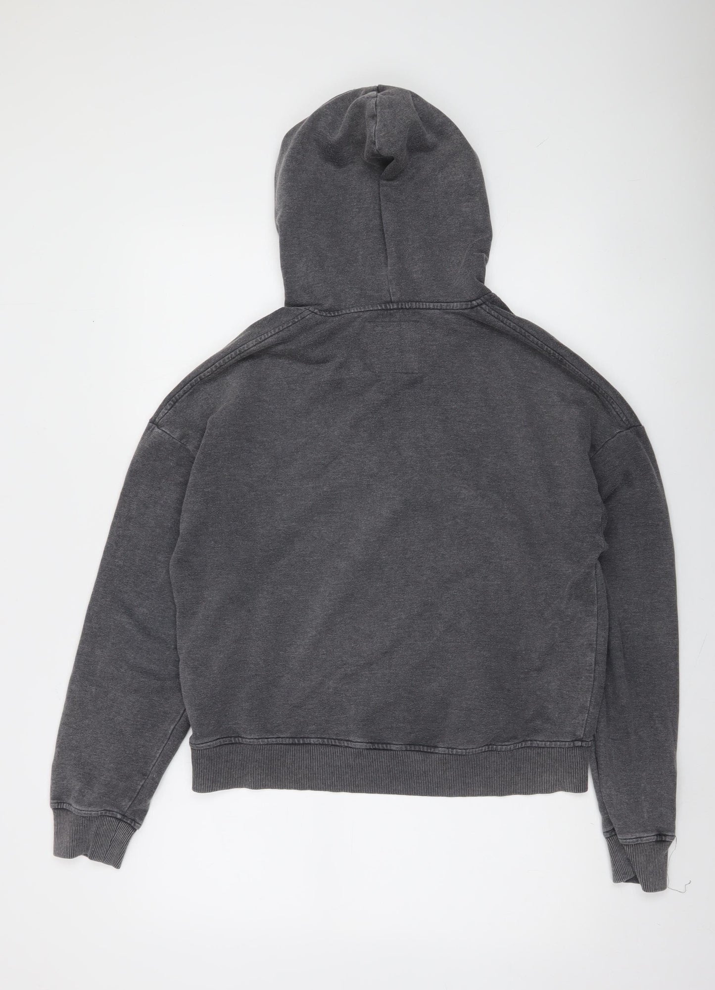 Hollister Women’s Dark Grey Small Pullover Hoodie with Logo Print