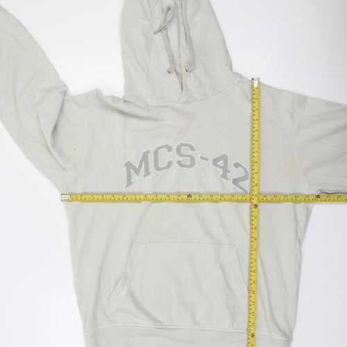 Macson Men’s Beige Pullover Hoodie XL Cotton Logo Sweatshirt