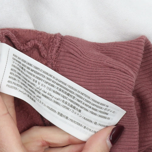 Hollister Women’s Burgundy & White Pullover Hoodie L Cotton Blend