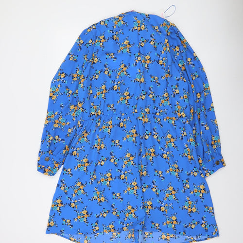 Savida Women's Blue Floral A-Line Knee Length Dress Size 18