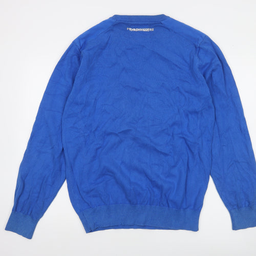 Jack & Jones Men's Blue 2XL V-Neck Cotton Pullover Jumper