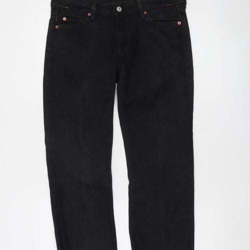 7 For All Mankind Women’s Black Straight Leg Jeans Size 28 Stretch Denim