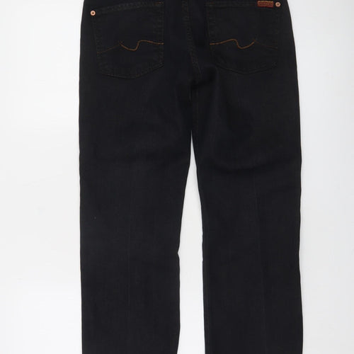 7 For All Mankind Women’s Black Straight Leg Jeans Size 28 Stretch Denim