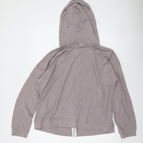 Volcom Women Grey XL Full Zip Hooded Jumper Cotton Blend