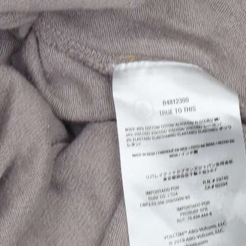 Volcom Women Grey XL Full Zip Hooded Jumper Cotton Blend