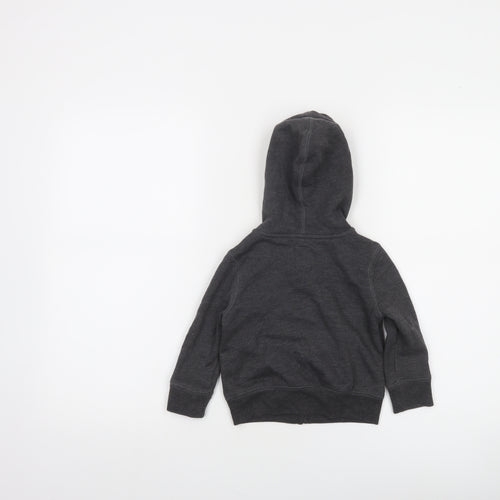 GAP Boys Grey Full Zip Hoodie 2 Years Cotton Blend Lined Casual