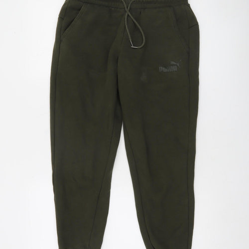 Puma Men’s Green Jogger Sweatpants Size S Casual Fleece Trousers