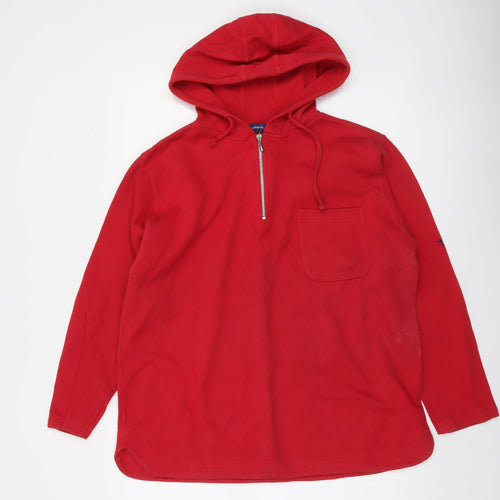 Authentic Sport Men's Red Fleece 1/2 Zip Hoodie Size M