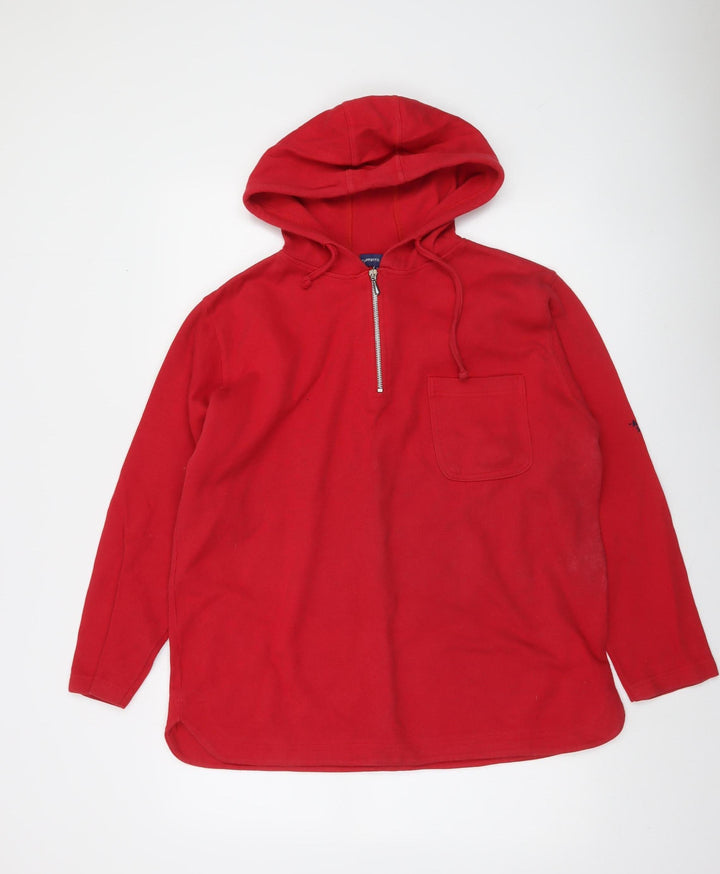 Authentic Sport Men's Red Fleece 1/2 Zip Hoodie Size M