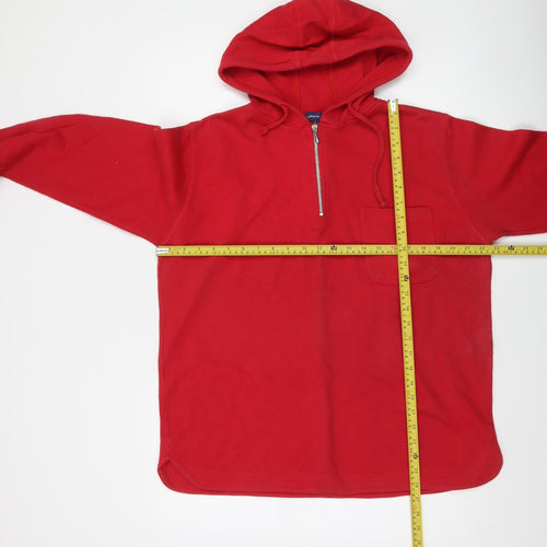 Authentic Sport Men's Red Fleece 1/2 Zip Hoodie Size M