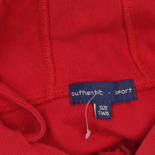 Authentic Sport Men's Red Fleece 1/2 Zip Hoodie Size M