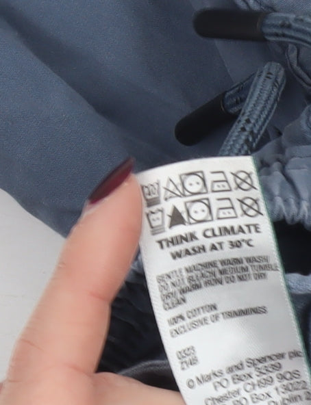 Marks and Spencer Boys Blue Cargo Trousers 2-3 Years Elastic Waist Cotton