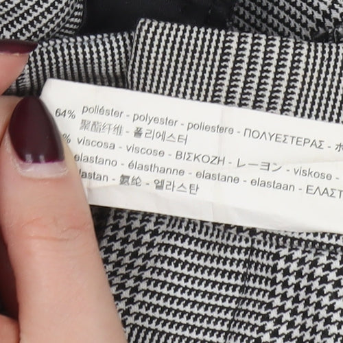 Zara Women Grey Check Slim Tapered Trousers Size 8