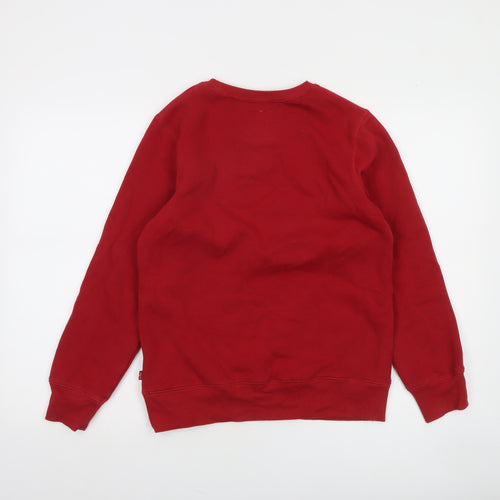 Levi's Boys Red Graphic Logo Pullover Sweatshirt 16 Years Fleece Crew Neck