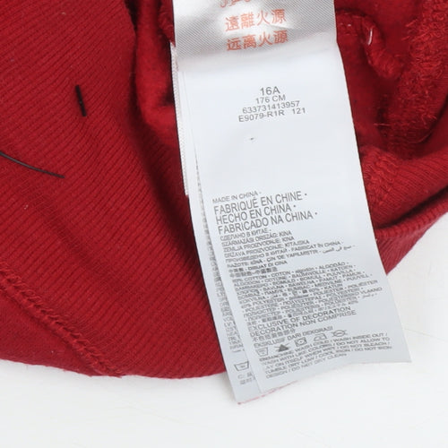 Levi's Boys Red Graphic Logo Pullover Sweatshirt 16 Years Fleece Crew Neck