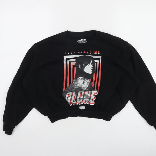 Beetlejuice Girls Black Graphic Pullover Sweatshirt 9-10 Years