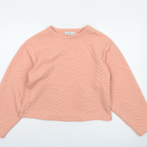 Gallery Women’s Peach Textured Pullover Sweatshirt UK S
