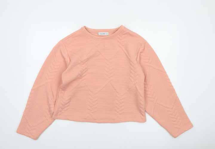Gallery Women’s Peach Textured Pullover Sweatshirt UK S