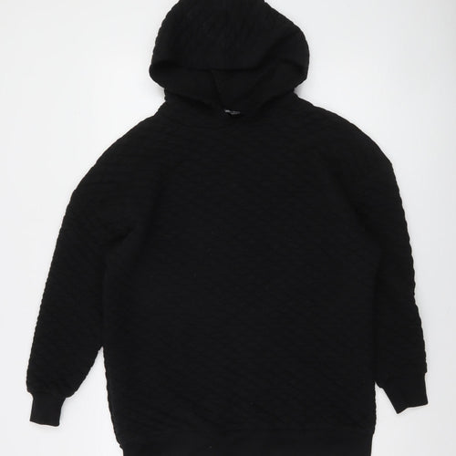 Threadbare Womens Black Quilted Pullover Hoodie Size 6