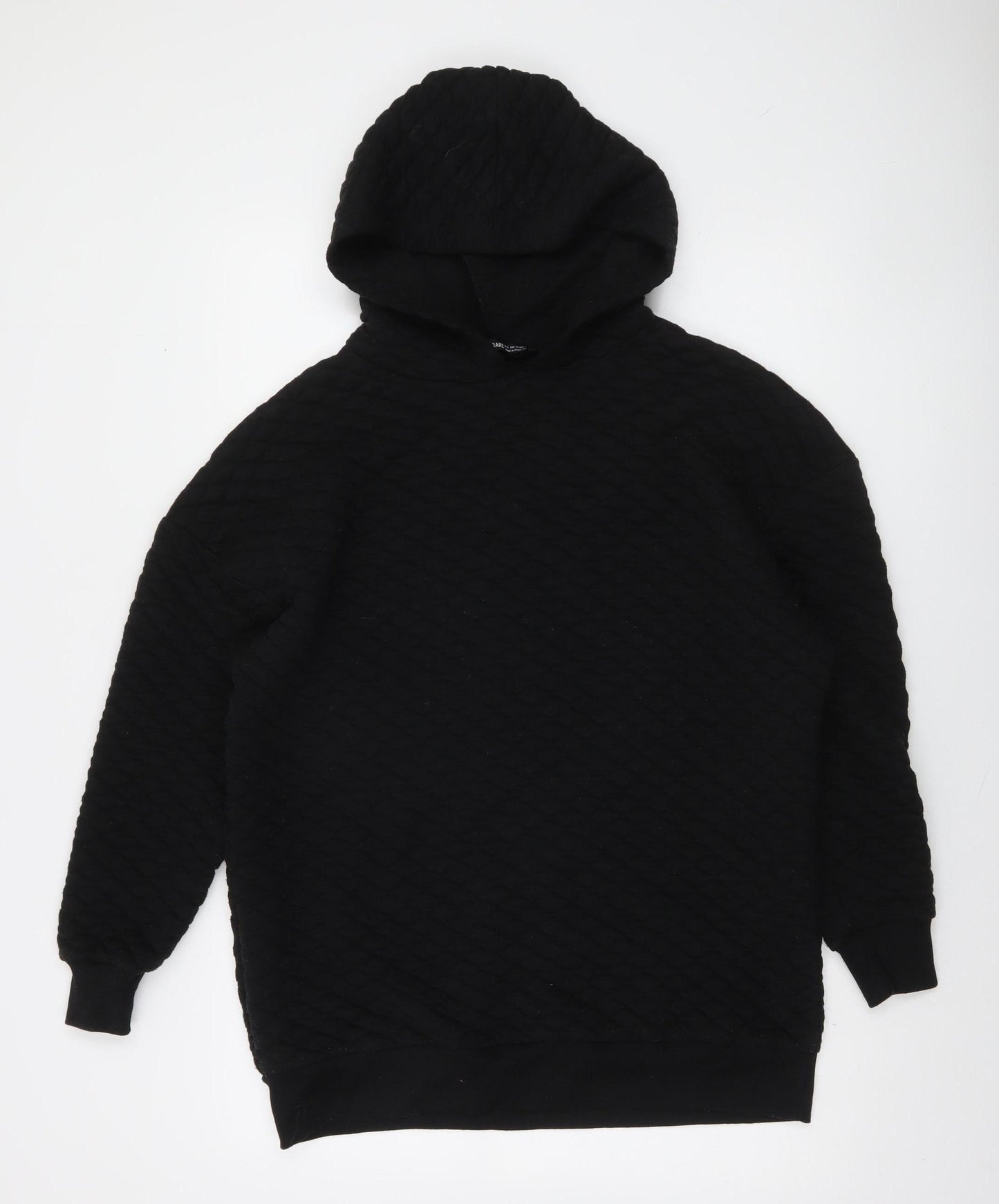Threadbare Womens Black Quilted Pullover Hoodie Size 6