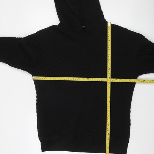 Threadbare Womens Black Quilted Pullover Hoodie Size 6