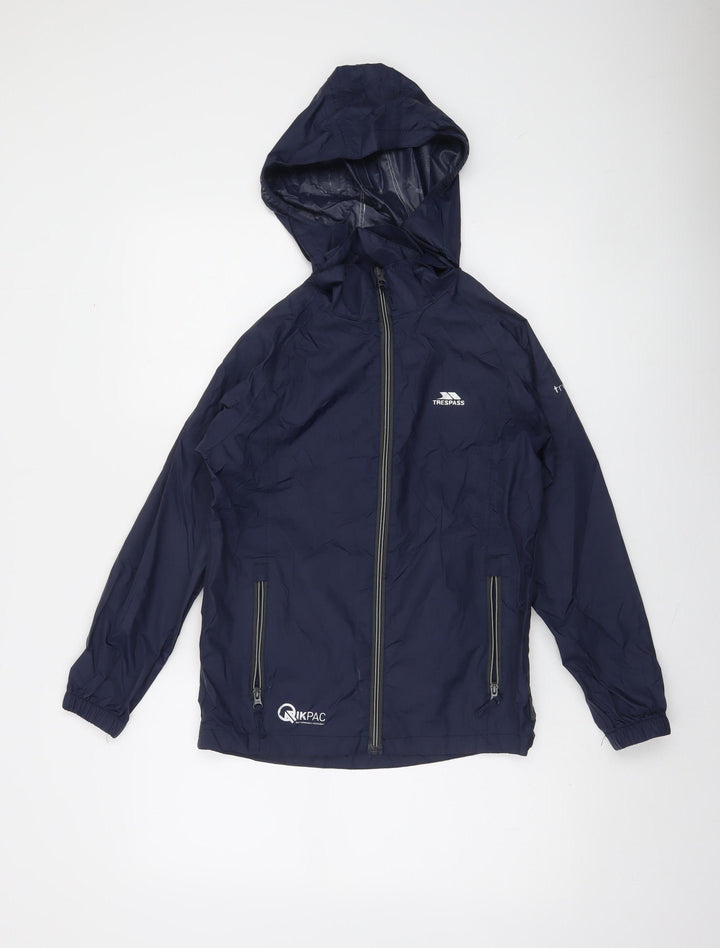 Trespass Boys Blue Waterproof Hooded Rain Jacket 9-10 Years