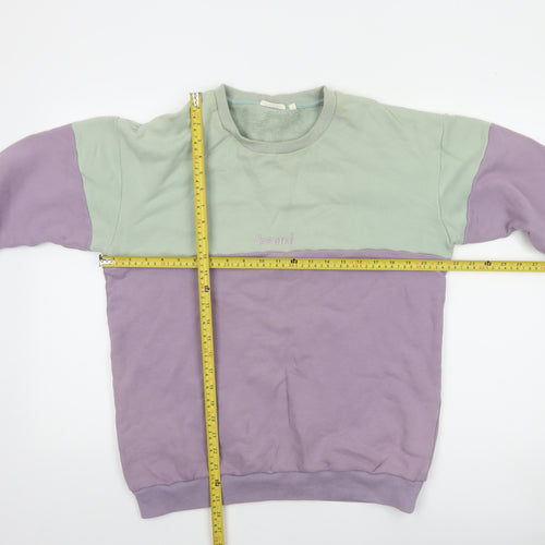 Bound Womens Lilac & Mint Colourblock Crew Neck Cotton Sweatshirt M