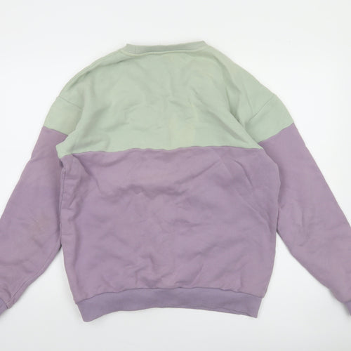 Bound Womens Lilac & Mint Colourblock Crew Neck Cotton Sweatshirt M
