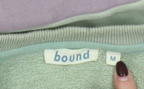 Bound Womens Lilac & Mint Colourblock Crew Neck Cotton Sweatshirt M
