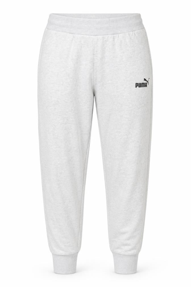 Puma Women Grey Small Jogger Sweatpants - Cotton Blend Lined Comfort