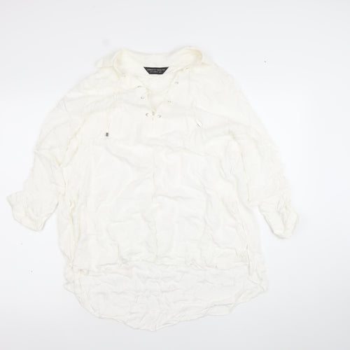 Dorothy Perkins Women’s Ivory Viscose Tunic Blouse Size 12