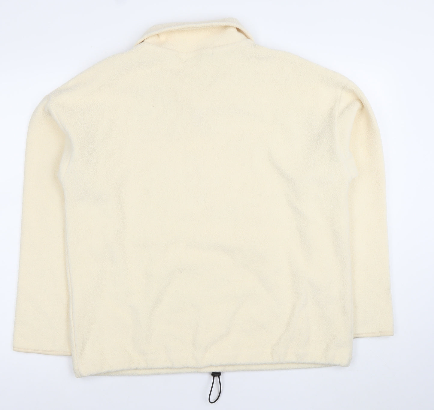 Exerify Women Beige Fleece 1/4 Zip Pullover Sweatshirt Size S