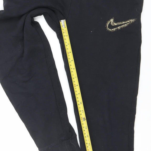Nike Girls Black Jogger Trousers Size 146cm Fleece Sports Sweatpants